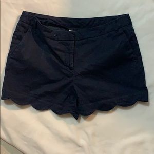 Navy blue scalloped shorts